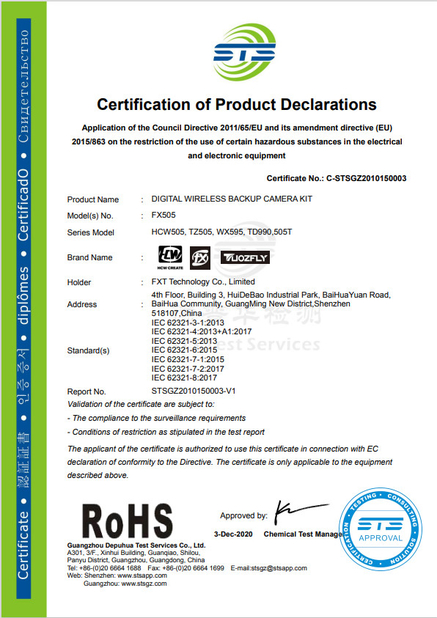 China Shenzhen FXT Technology Co.,Ltd. certificaciones