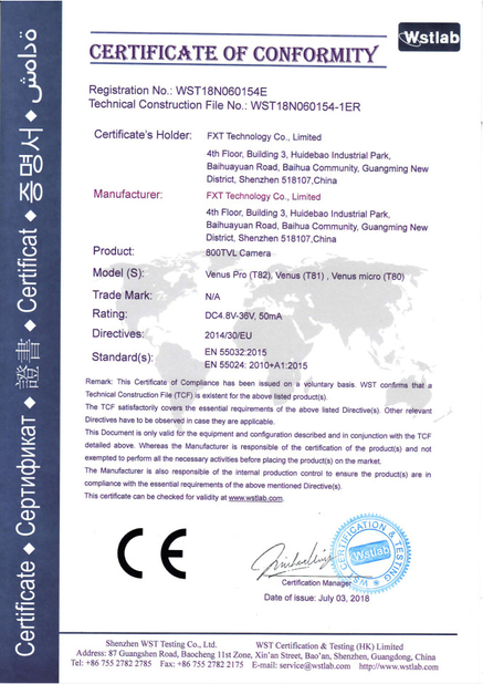 China Shenzhen FXT Technology Co.,Ltd. certificaciones